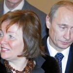El presidente ruso, Vladimir Putin, y su esposa, Ludmila Putina, en el último acto oficial en el que coincidieron, la investura de 2012