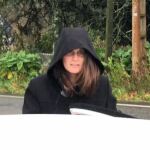 Rosario Rodríguez, a la salida del registro de su casa tras el hallazgo del cuerpo de Diana Quer