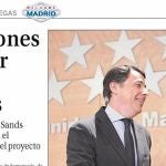 LA RAZÓN publicó en febrero que Las Vegas Sands contaba con el compromiso del Gobierno de estudiar una reforma de la ley Antitabaco que permitiera fumar en zonas restringidas dentro de los casinos