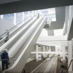 Montaje de la ampliación de la estación de Atocha de Madrid.