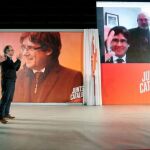 Jordi Turull y Josep Rull hablan por vídeo conferencia con el expresidente Puigdemont y los exconsellers Puig, Comín y Ponsatí/Efe