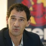 El presidente de la Federación Española de Baloncesto (FEB), Jorge Garbajosa, durante un encuentro para presentar las líneas maestras de su mandato