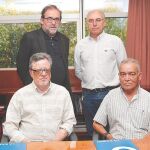 En la imagen, (arriba, de izda. a dcha.) Antonio Manfredi, Antonio Torralba (abajo, de izda. a dcha.) Juan Pedro de la Morena y Benito Martos