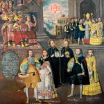 En el cuadro, un préstamo del Museo de Osma de Lima, aparecen tanto la élite indígena como la aristocracia jesuita española.