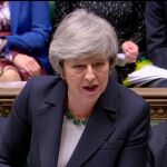 Theresa May en su comparecencia en Westminster