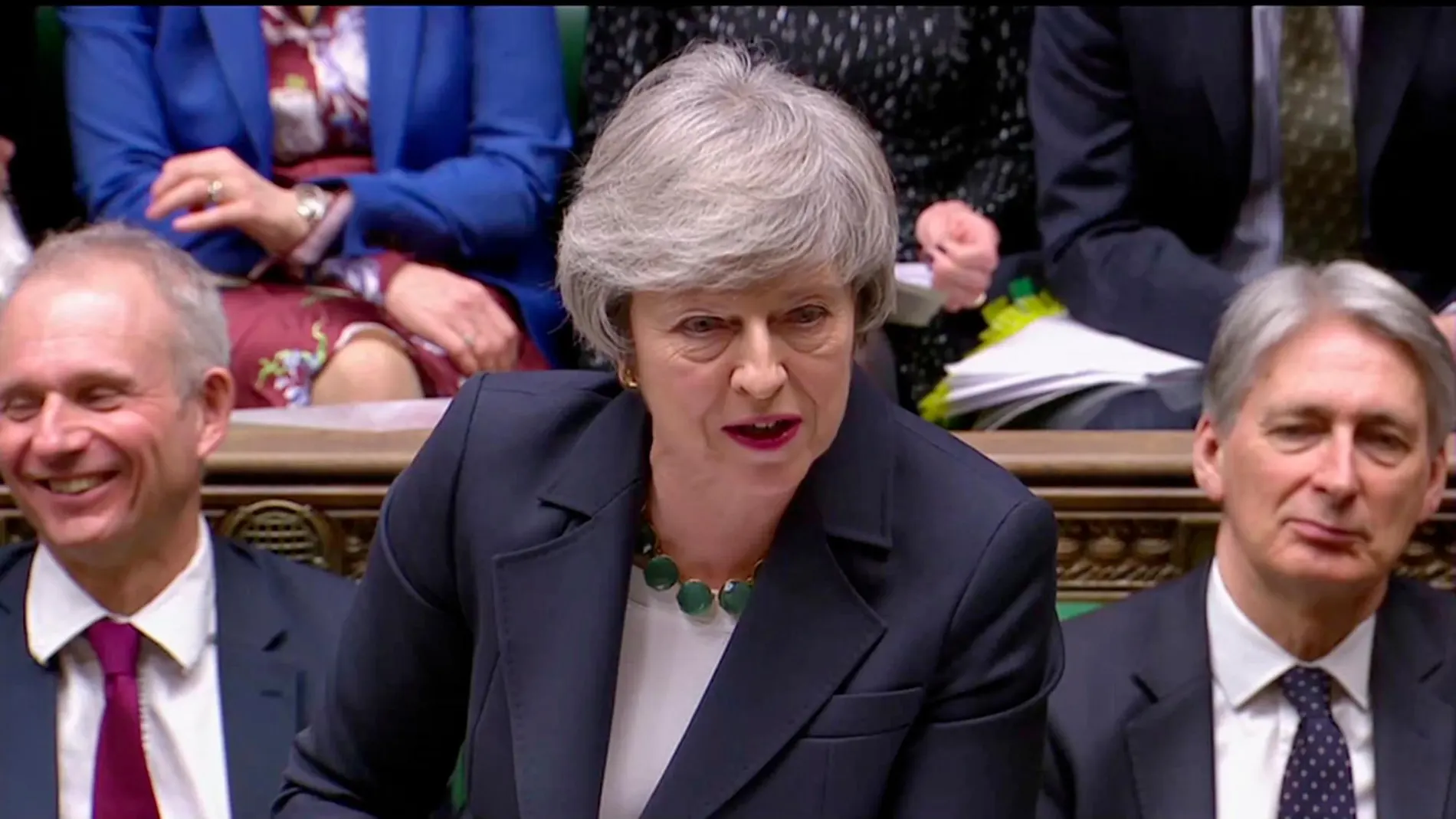Theresa May en su comparecencia en Westminster