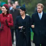 El príncipe Harry y Meghan Markle con Kate Middleton / Foto: Gtres