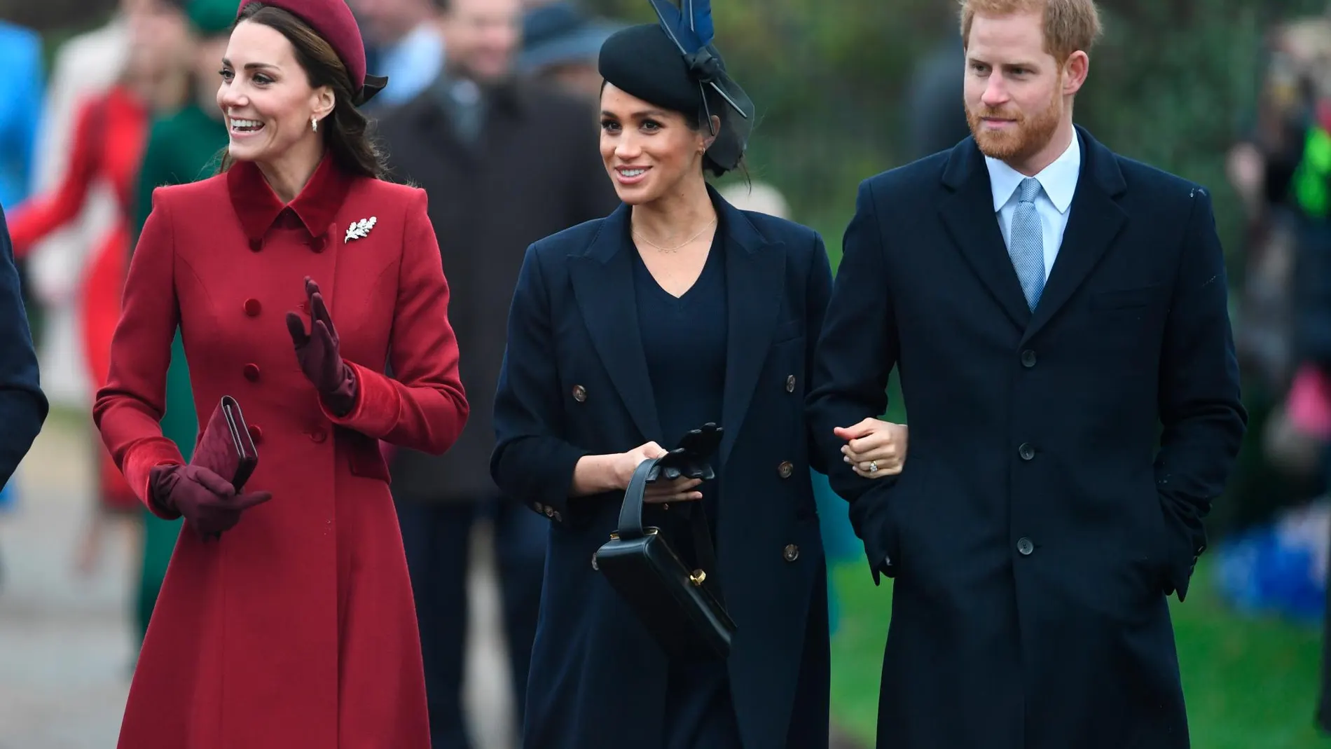 El príncipe Harry y Meghan Markle con Kate Middleton / Foto: Gtres
