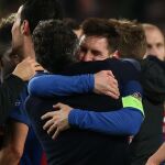 La foto de la paz entre Luis Enrique y Messi tras ganar la Champions en 2015