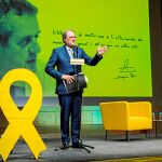 El president Torra en un acto de apoyo a los presos con un mensaje del propio Joaquim Forn