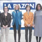 De izquierda a derecha, Sergio Alonso, Celia Cols, Sharona Azriel, Mercedes Maderuelo, Carmen Montón y Julio Sagredo / Foto: Luis Díaz