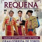 Cartel anunciador de la corrida de toros que se celebrará en Requena