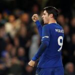 Álvaro Morata celebra el gol