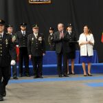 El presidente de la Junta, Juan Vicente Herrera; la delegada del Gobierno, Virginia Barcones; la presidenta de las Cortes, Silvia Clemente; y el jefe superior de Policía, Jorge Zurita, entregan las condecoraciones al Mérito Policial
