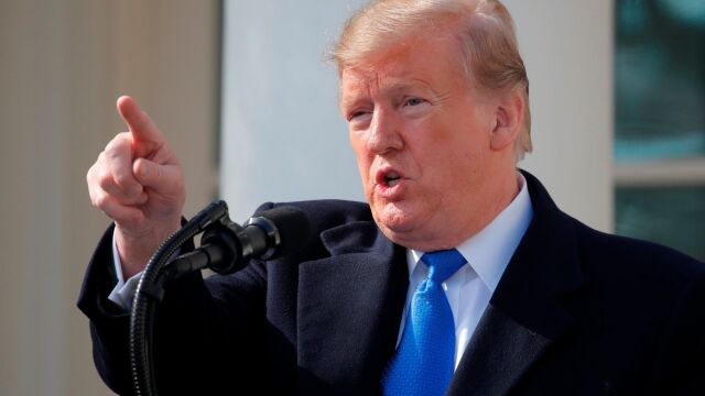 Donald Trump durante su declaración en la Casa Blanca/Foto. Reuters