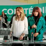 Susana Díaz, ayer, tras la rueda de prensa en la que insistió en que Cataluña ha lastrado su resultado