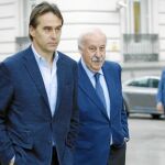 Julen Lopetegui y Vicente del Bosque, antes de entrar a declarar en la Audiencia Nacional
