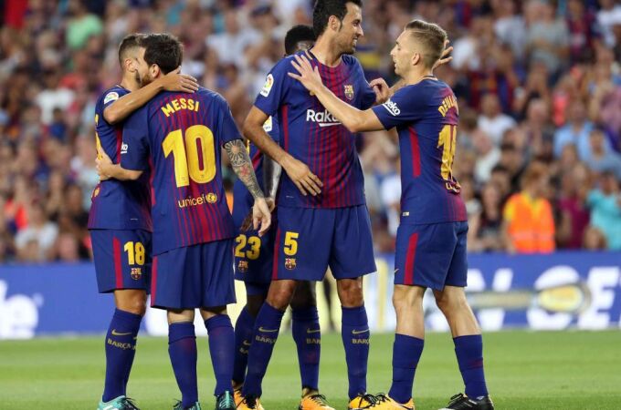 El centrocampista del Barcelona Gerard Deulofeu celebra su gol ante el Chapecoense