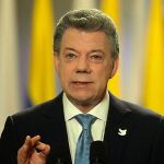 Juan Manuel Santos, durante una alocución en Bogotá