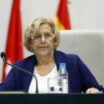 La alcaldesa de Madrid, Manuela Carmena, durante un pleno del Ayuntamiento de Madrid