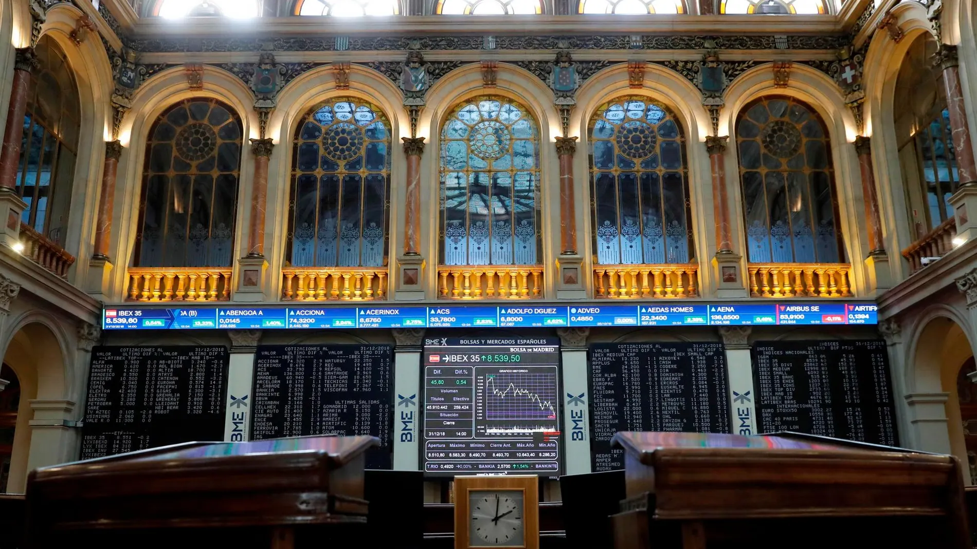 Imagen del salón de la Bolsa de Madrid. EFE/Juan Carlos Hidalgo