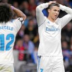 Marcelo y Cristiano, apesadumbrados al finalizar el derbi del sábado en el Wanda Metropolitano