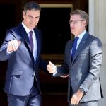 Pedro Sánchez y Alberto Núñez Feijóo en una reunión en Moncloa