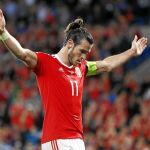 Gareth celebra uno de los tantos que hizo en el debut de Gales en la clasificación para el Mundial