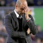 Guardiola se lamenta en el partido de ayer en el Camp Nou