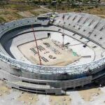 Imagen de las obras en el estadio del Atlético de Madrid.