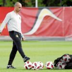 Roberto Martínez, en un entrenamiento de la selección belga en el Mundial de Rusia