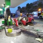 Así quedó el coche en el que viajaba la pareja