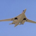 Imagen de Tupolev-160 warplane de la fuerza aérea rusa.