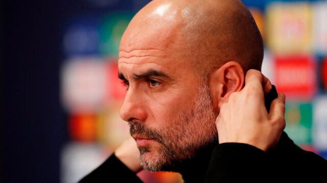 Guardiola en la rueda de prensa previa al partido contra el Tottenham Spurs