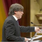 Puigdemont, durante la cuestión de confianza, aspecto que centra la encuesta del CEO