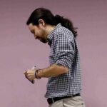 Pablo Iglesias, durante la rueda de prensa en la que se ha mostrado satisfecho por los resultados de la consulta.