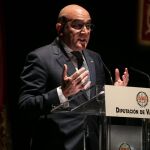 El presidente de la Diputación de Valladolid, Jesús Julio Carnero, durante su intervención en el “Día de la Provincia”