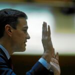Pedro Sánchez, ayer durante su intervención en el Senado / Foto: Jesús G. Feria
