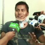Ervin Tumiri atiende a los medios de comunicación a su salida del hospital