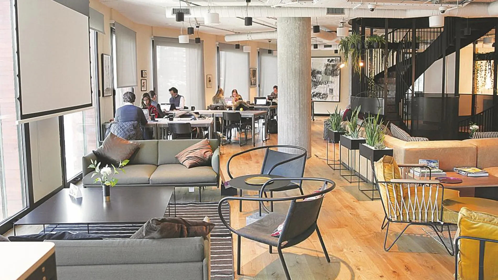 Espacio común de un edificio de «coliving» en España