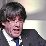 Imagen de Puigdemont durante una rueda de prensa desde Bélgica