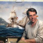 Augusto Ferrer-Dalmau posa ante una de sus obras.
