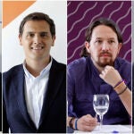 Los líderes del PP, Pablo Casado, de Cs, Albert Rivera, de Podemos, Pablo Iglesias, y del PSOE, Pedro Sánchez / Efe