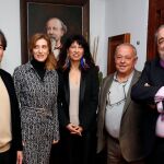 Pedro Ojeda, coordinador de Valladolid Letraherido; Mar Sancho, directora general de Políticas Culturales; Ana Redondo, concejala de Cultura de Valladolid; Gonzalo Santonja, director Fundación ICYL y Carlos Aganzo, copresidente del jurado del premio de la crítica, durante la presentación de los finalistas de la XVI Premios de la Crítica de Castilla y León
