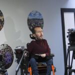 El secretario de Organización de Podemos, Pablo Echenique, durante la rueda de prensa que ha ofrecido hoy en Zaragoza.