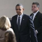 El presidente Obama a su llegada