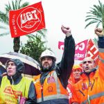 Mineros de Aguablanca, en una de las manifestaciones que han llevado a cabo