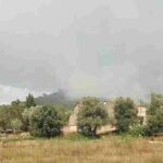 Imagen del incendio en la zona de Blanes.