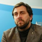 Antoni Comín durante una rueda de prensa de Carles Puigdemont en Bruselas/Efe
