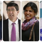 De izquierda a derecha, Susana Díaz (PSOE), Juan Marín (Ciudadanos), Teresa Rodríguez (Adelante Andalucía) y Juan Manuel Moreno (PP)